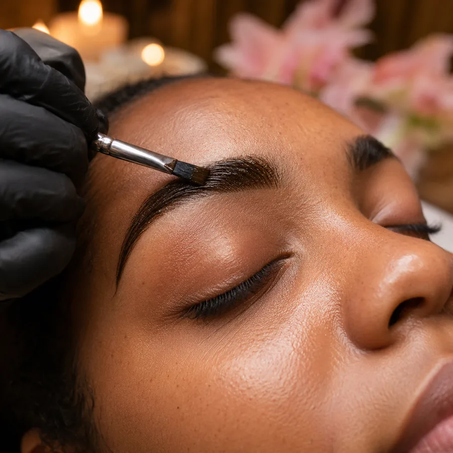 Brow lamination and tint
