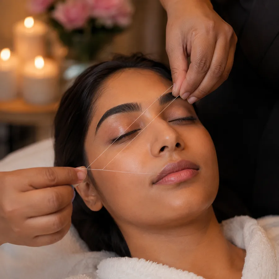 Facial waxing and threading