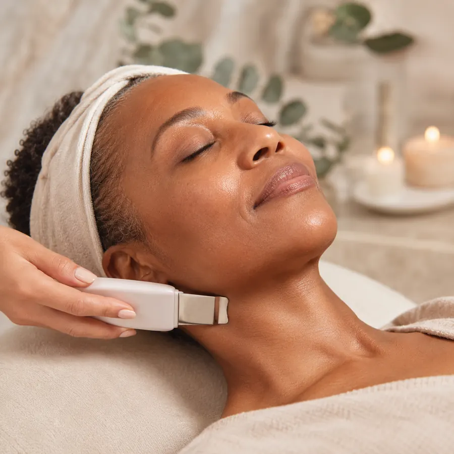 Ultrasonic facial and neck treatments